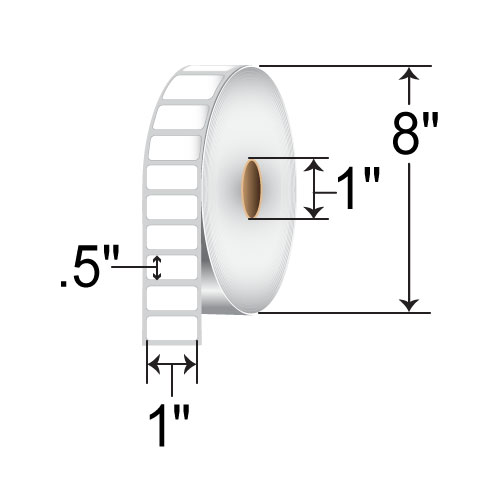 Barcodefactory 1 x 0.5 Thermal Transfer Destructible Label BAR-1-05-2625-DST