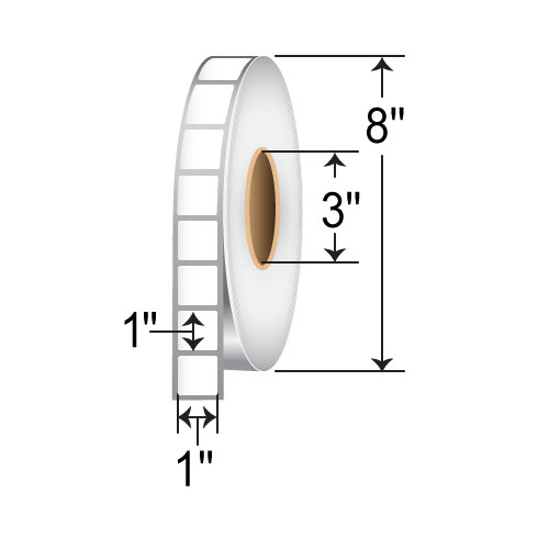 BarcodeFactory 1x1 Cryogenic TT Label [Non-Perforated] BAR-1-1-CRYOGENIC