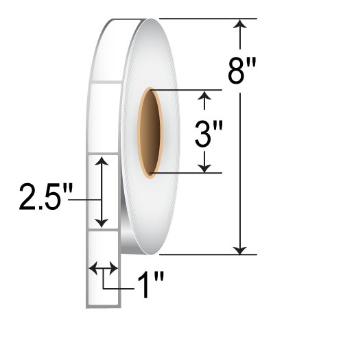 Honeywell 1x2.5 DT Paper Label [Non-Perforated] E01376