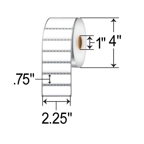 Barcodefactory 2.25x0.75  TT Label [Perforated] TH22575-14PTT