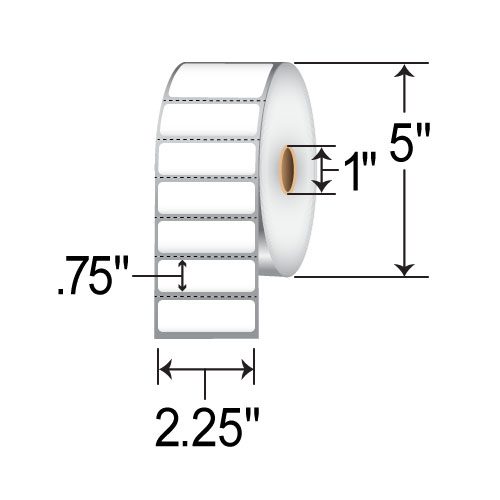 Barcodefactory 2.25x0.75  TT Label [Perforated] TH22575-15PTT