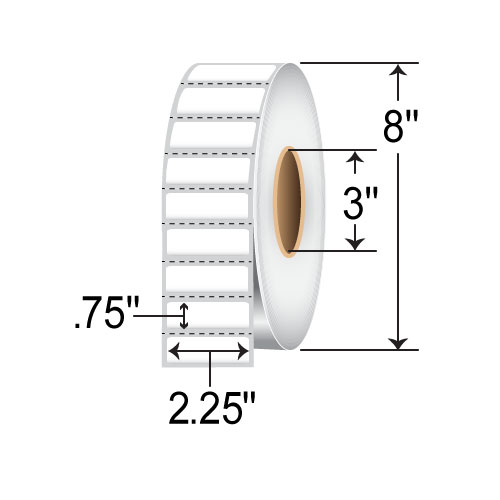 Barcodefactory 2.25x0.75  TT Label [Perforated] RT-225-075-7500-3