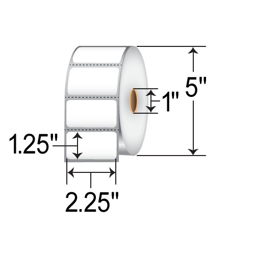 Barcodefactory 2.25x1.25  DT Label [Premium Top Coated, Perforated] 10015781-B-EA