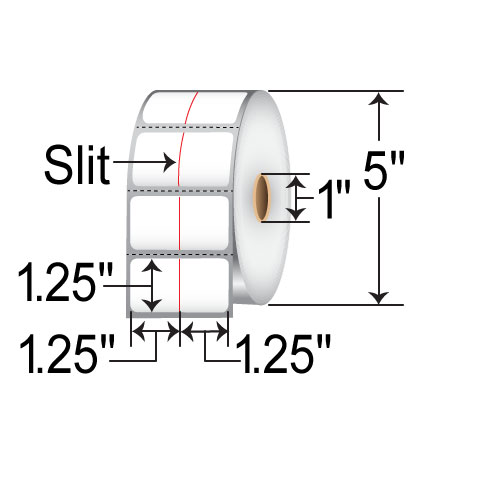 Zebra Z-Select 4000D 2.25x1.25  DT Label [2up, Perforated, Slit] 10010051