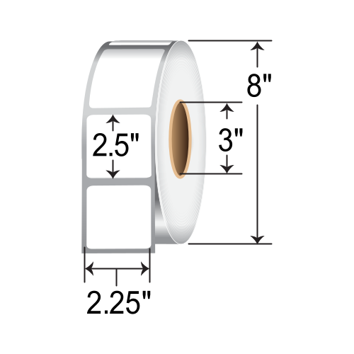 Zebra 2.25x2.5 DT Label [Non-Perforated] 72277
