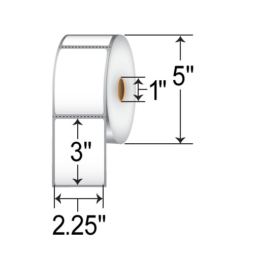 Barcodefactory 2.25x3  DT Label [Premium Top Coated, Freezer, Perforated] L-SDF-22301P51