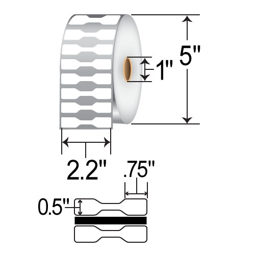  Jewelry Labels - Barbell Style, 3510 Labels Per Roll, 1 Core  - Pack of 1 Roll : Office Products