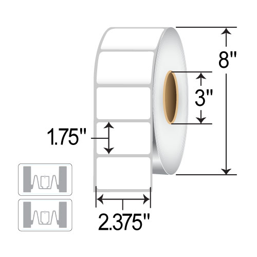 Zebra 2.375 x 1.375 RFID Paper TT Label 10038232