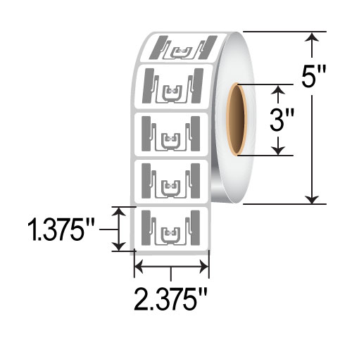 Zebra 2.375 x 1.375 Thermal Transfer RFID Label 10038231