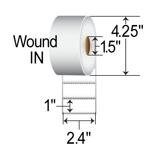 CognitiveTPG Cognitive  2.4x1 Polypropylene DT Label [Perforated, Wound-In] 03-02-1647