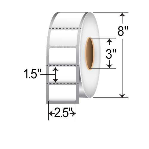 Barcodefactory 2.5x1.5  TT Label [Perforated] RT-25-15-3600-3-BAR