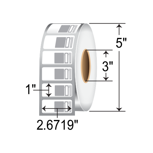 Zebra 2.6719 x 1 Thermal Transfer RFID Label 10026781