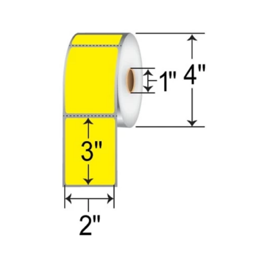 Barcodefactory 2x3  DT Label [Perforated, Yellow] RD-2-3-500-YL