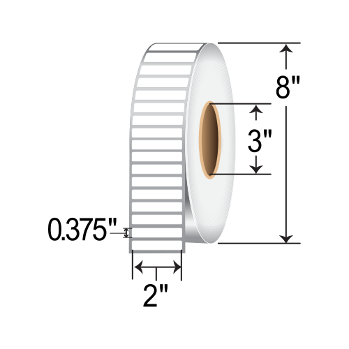 Zebra 2x0.375 TT Polyester Label [Non-Perforated] 10011695