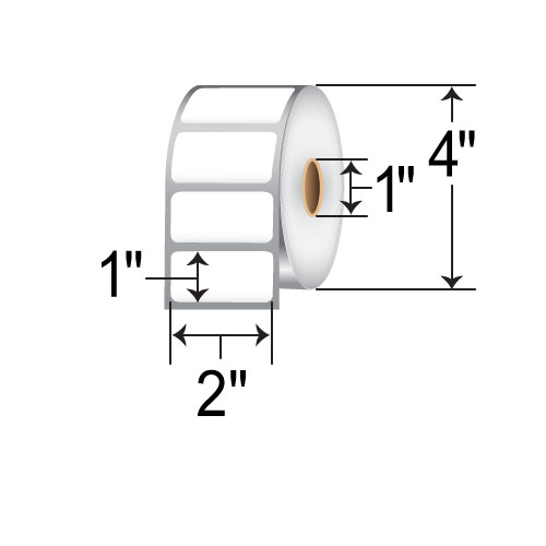 Zebra 10026381 DT 2 x 1 Z-Perform 1000D Barcode Labels