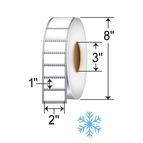 Barcodefactory 2x1  TT Label [Freezer, Perforated] BAR-2x1-5500-FREEZE