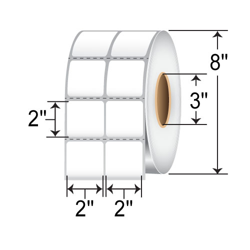 Barcodefactory 2x2  TT Label [Freezer, 2up, Perforated] TTF2020P-2UP-B