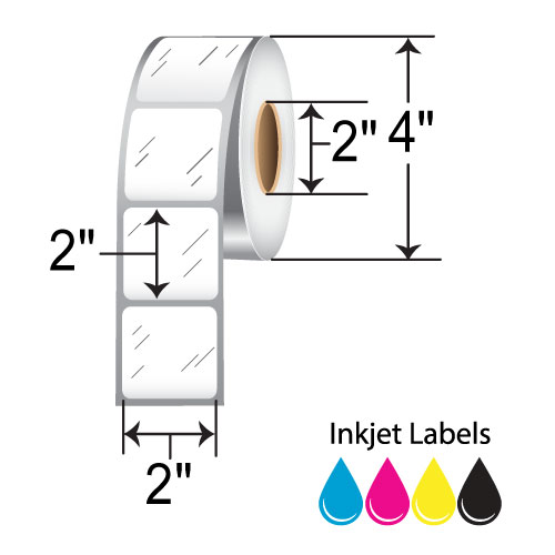 BarcodeFactory 2x2 Inkjet High-Gloss Label [Non-Perforated] RIJGS-2-2-750-2