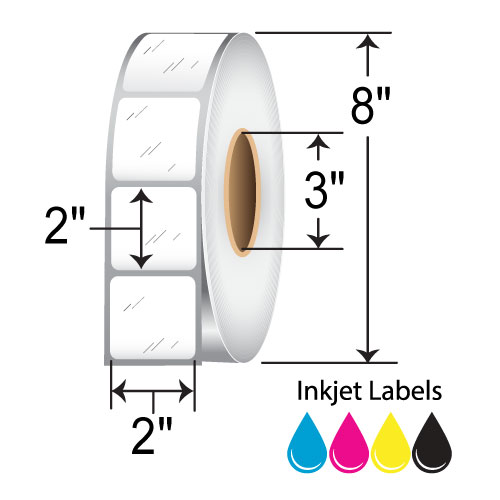 BarcodeFactory 2x2 Color Inkjet Labels [Non-Perforated] L-IJ-GP222750-3