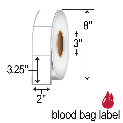 Honeywell 2x3.25 Polyester TT Label [Blood Bag] DBB-200325P38