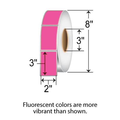 Barcodefactory 2x3  TT Label [Perforated, Fluorescent Pink] FL-2-3-1900-PK