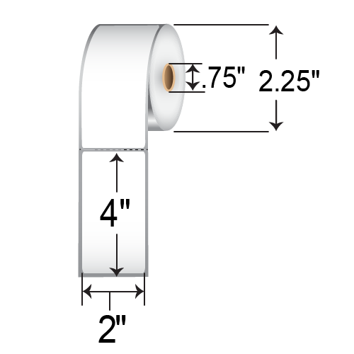 Barcodefactory 2x4  DT Label [Premium Top Coated, Perforated, for Mobile] E24612-BAR