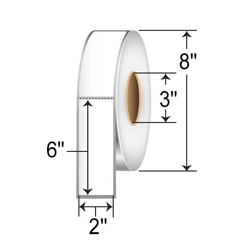 BarcodeFactory 2 x 6 Thermal Transfer Labels BAR-2-6-1000-S