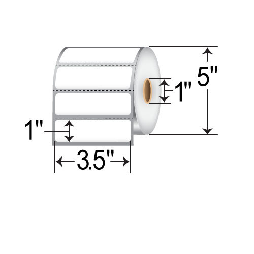 Barcodefactory 3.5x1  DT Label [Premium Top Coated, Perforated] RD-35-1-2500-1