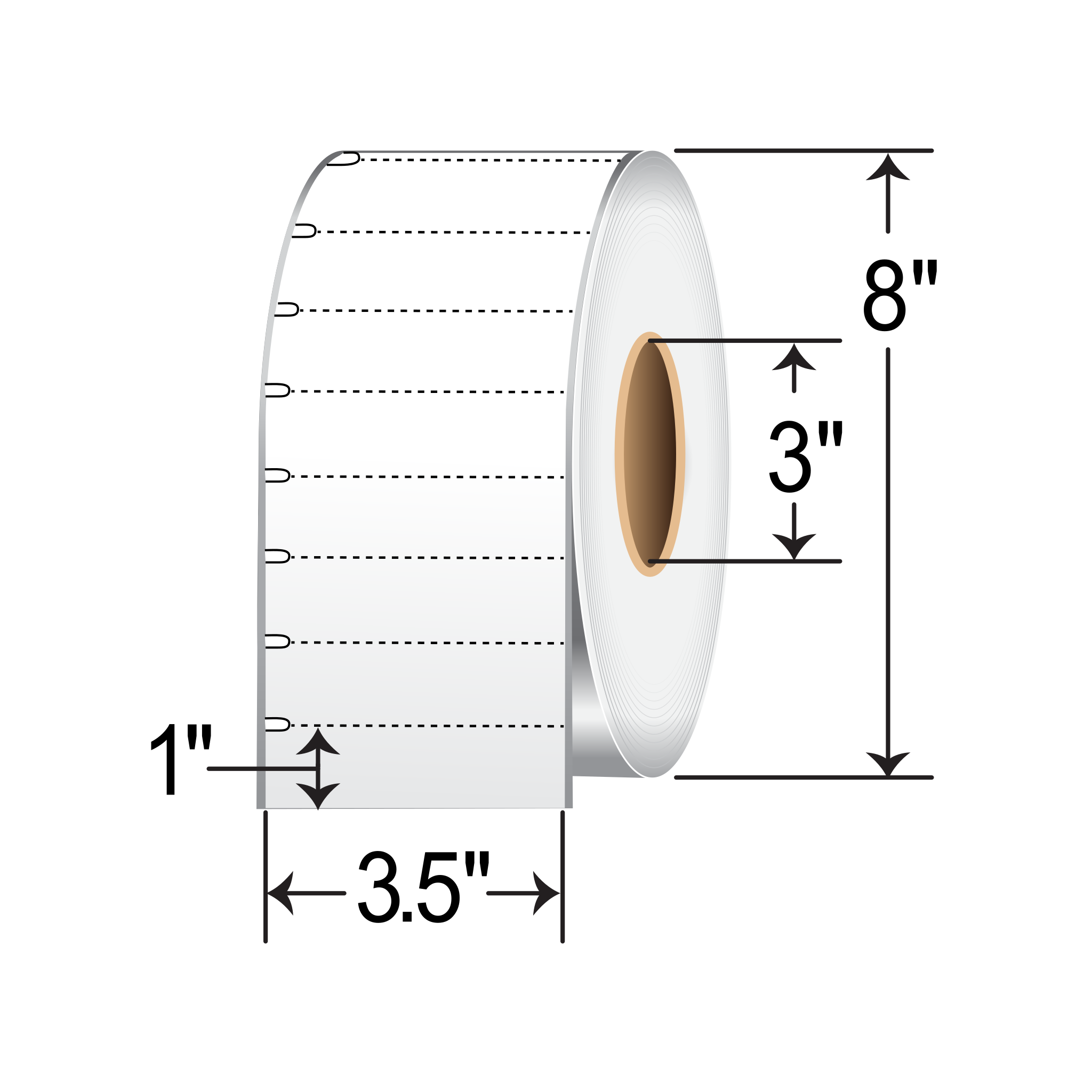 Barcodefactory 3.5x1  DT Label [Freezer, Perforated, Cerner Certified, Notched] TD-1312N
