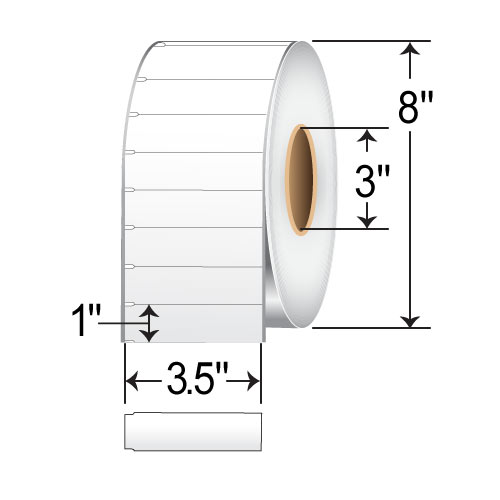 Barcodefactory 3.5x1  DT Label [Freezer, Perforated, Cerner Certified, Notched] TD-1312N