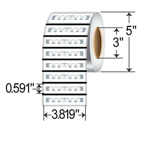 Zebra 3.819 x 0.591 Thermal Transfer RFID Label 10026631