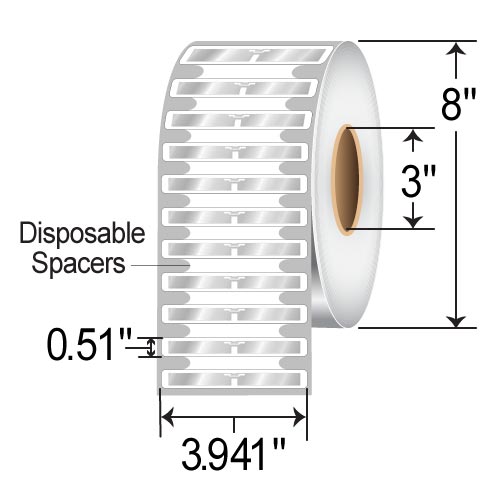 Zebra 3.94 x 0.51 Silverline RFID Label 10027756