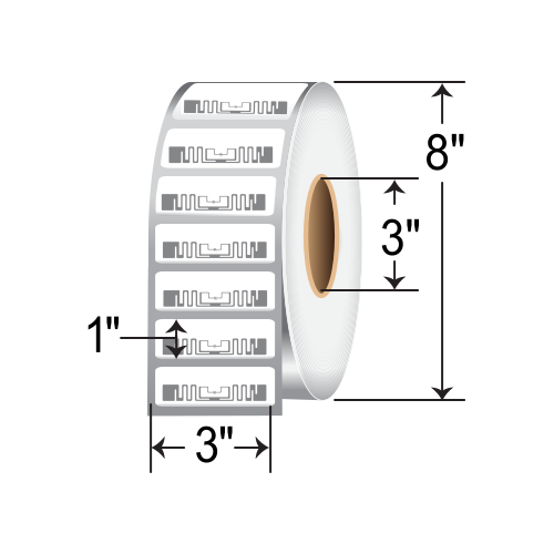 Zebra 3x1 Thermal Transfer RFID Label 10038999