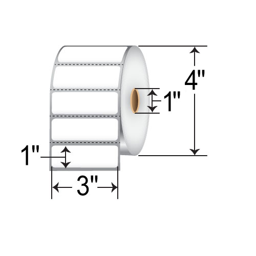 Barcodefactory 3x1  TT Label [Removable, Perforated] RE-3-1-1375-1