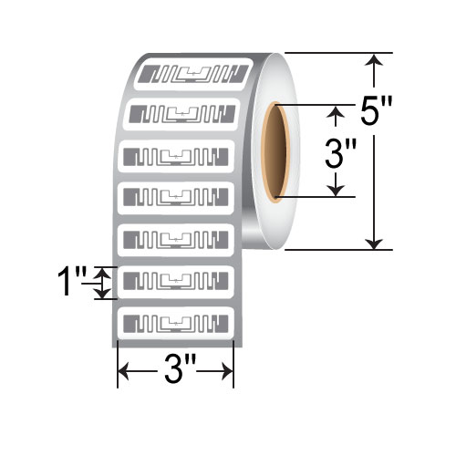 Zebra 3x1 Thermal Transfer RFID Labels 10036024