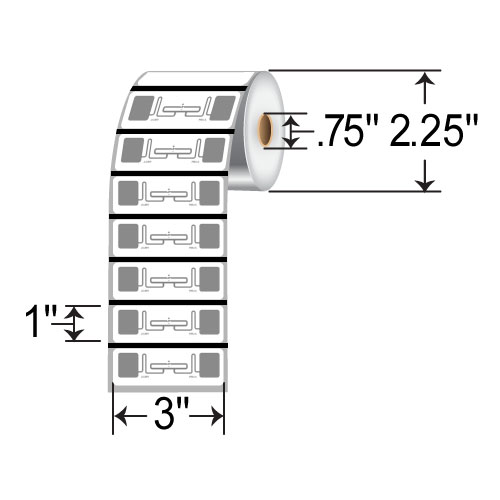 Zebra 3 x 1 Direct Thermal RFID Label 10026635