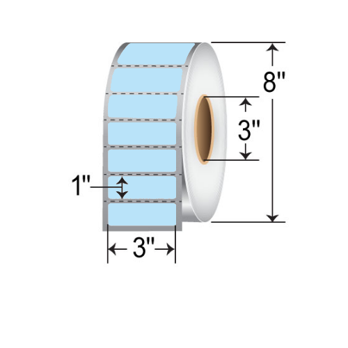 Barcodefactory 3x1  TT Label [Perforated, Blue] RFC-3-1-5500-BL