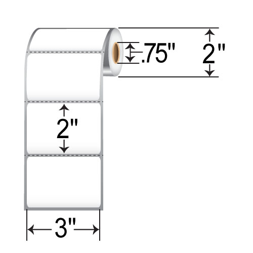 Barcodefactory 3 x 2 DT Label [Premium Top Coated, Perforated, for Mobile] BAR-RD-3-2-190-075-EA