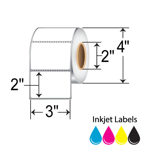 BCF 3 x 2 Inkjet Paper Label - Perforated RIJM-3-2-510-2