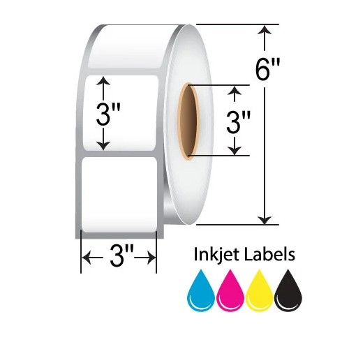 BarcodeFactory 3x3 Inkjet High-Gloss Label [Non-Perforated] L-IJ-GP331155R-36