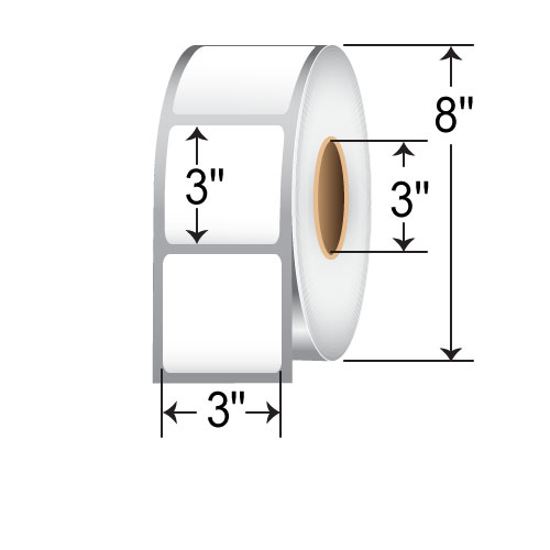 BarcodeFactory 3x3 Inkjet Label [Non-Perforated] L-IJ-S331500-3