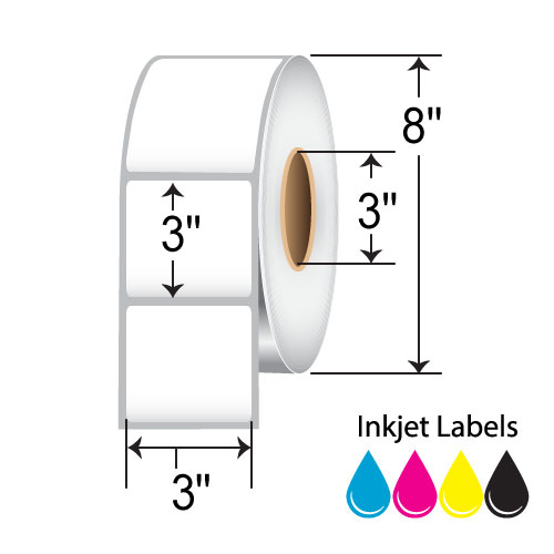 BarcodeFactory 3x3 Inkjet Label [Non-Perforated] L-IJ-B331500R-3