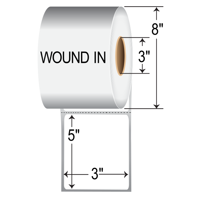 SATO 3x5  TT Label [Perforated, Wound-In] SR30LT-10398