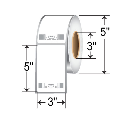 Zebra 3 x 5 Thermal Transfer RFID Label 10026453