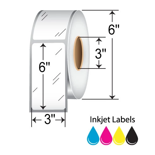BarcodeFactory 3x6 Inkjet High-Gloss Label [Non-Perforated] L-IJ-GP36590R-36