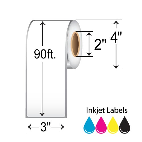 Barcodefactory 3x90'  Inkjet Label [Perforated] RIJM-3-90-1-2