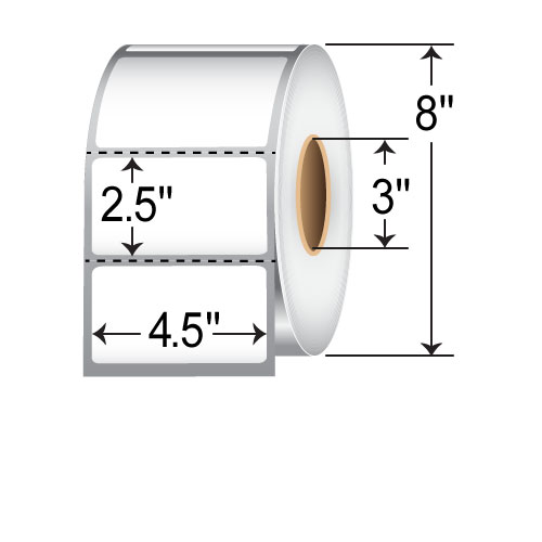 Barcodefactory 4.5x2.5  TT Label [Perforated] RT-45-25-2500-3