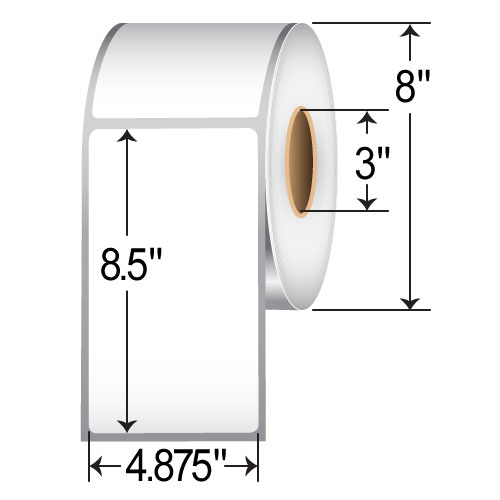 Barcodefactory 4.875x8.5 Polyester TT Label BAR-4.875x8.5TAG