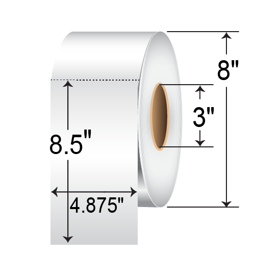 BarcodeFactory 4.875x8.5 TT Polyester Tag [Non-Perforated] BAR-4.875x8.5TAG