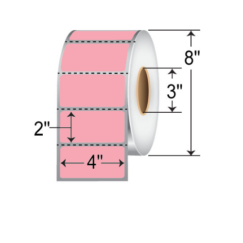 Barcodefactory 4x2  TT Label [Perforated, Pink] RFC-4-2-2900-PK